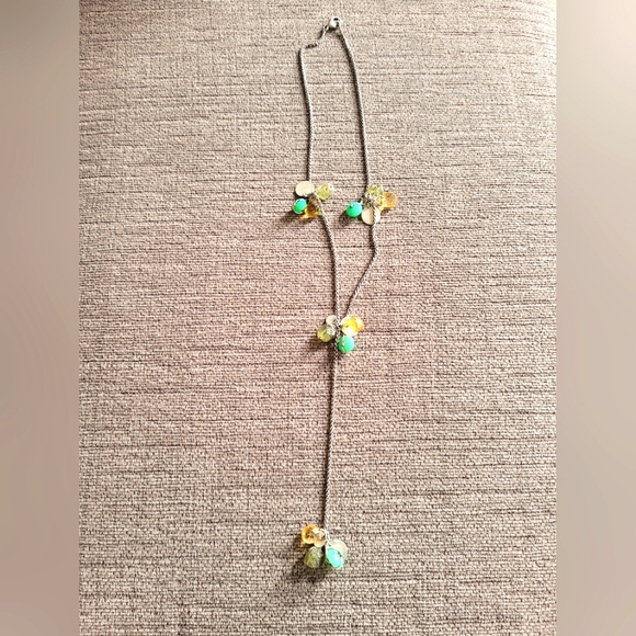 Beth Orduna Sterling Silver with citrine, peridot & chalcedonay cluster necklace - Picture 6 of 9